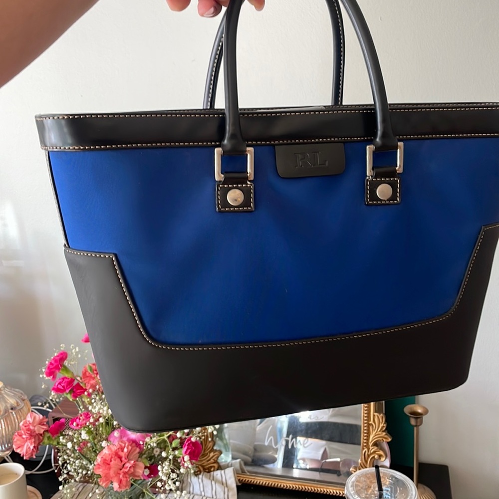 🦋HP🦋NWOT RL Leather&Fabric Mini Tote Bag